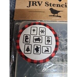 NEW JRV  15mil Reusable Set Of 8 Mini Christmas Sign Stencils 5.5" X 4"